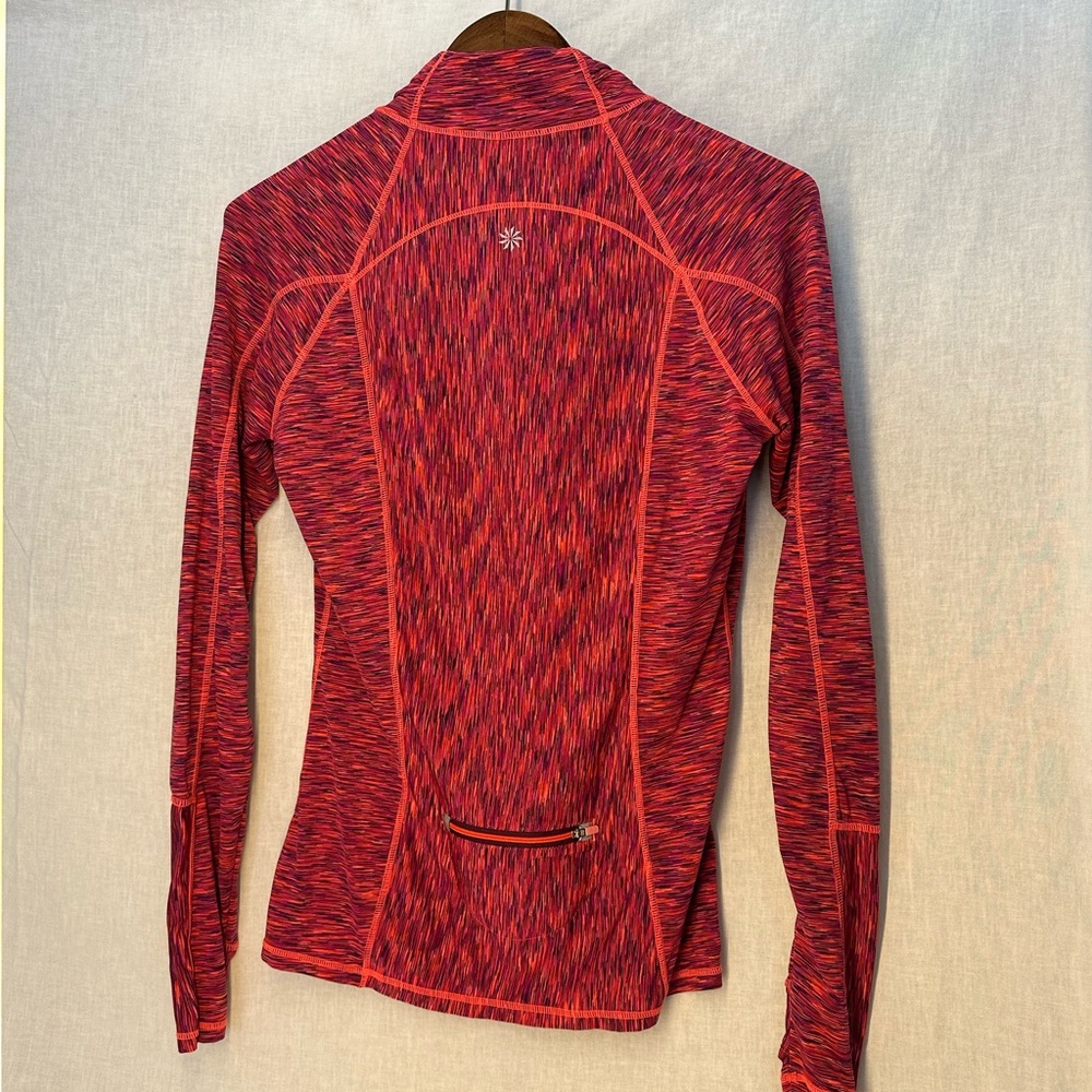 Athleta Red and Black Long Sleeve Top